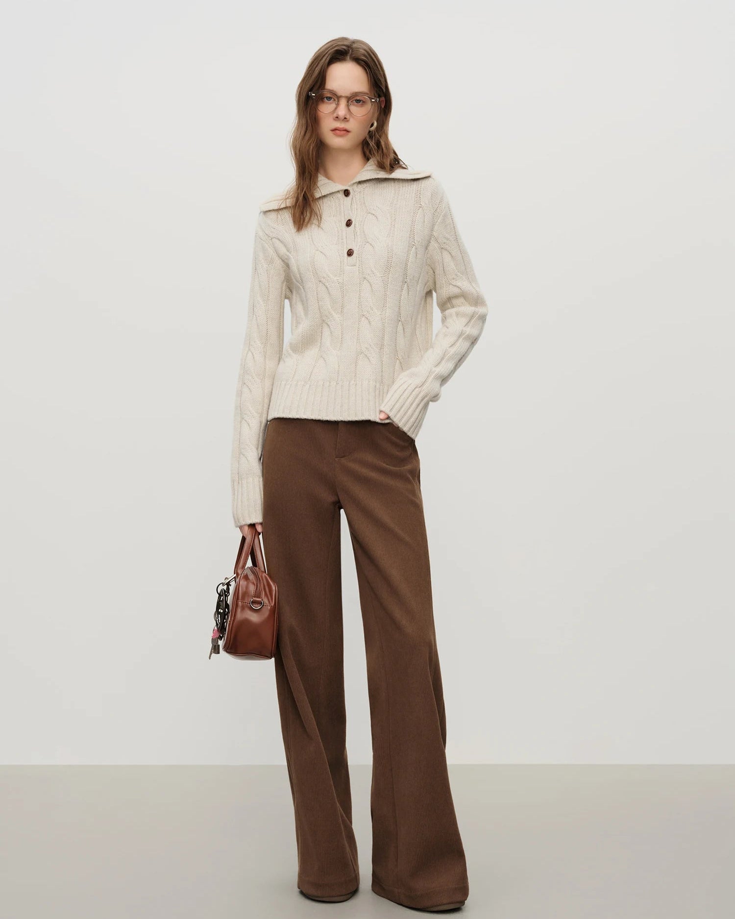 Retro Loose Fitting Straight Leg Casual Trousers