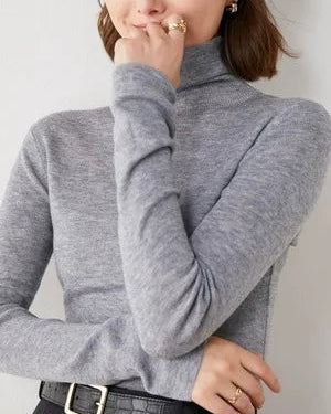 Stretch Wool Turtleneck Sweater