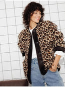 Vintage Leopard Print Fleece Jacket