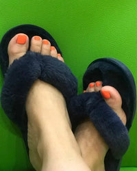 Velvet Thickened Plush Indoor Flip-Flops