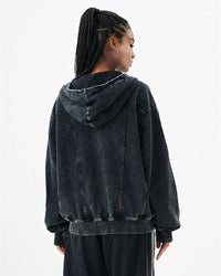 Cotton Retro Washed Zipper Hoodies