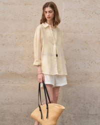 Casual Loose Single-Breasted Long-Sleeved Shirt