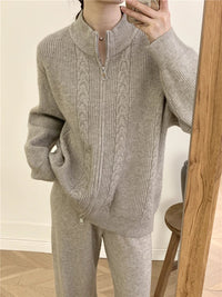 O Neck Sweater & Wide Leg Pants TrackSuit