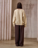 Fashionable Linen U-Neck Long-Sleeved Shirt