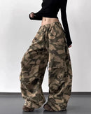 Relaxed Camo High Waist Trousers