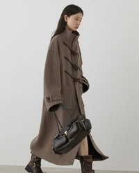 Horn Button Wool Blend Coat