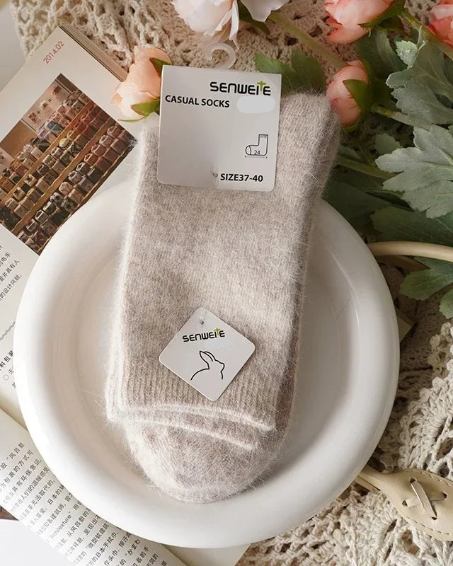 Wool Rabbit Hair Mid-Tube Socks