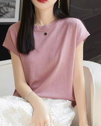 Solid-Color Sleeveless Knit Top