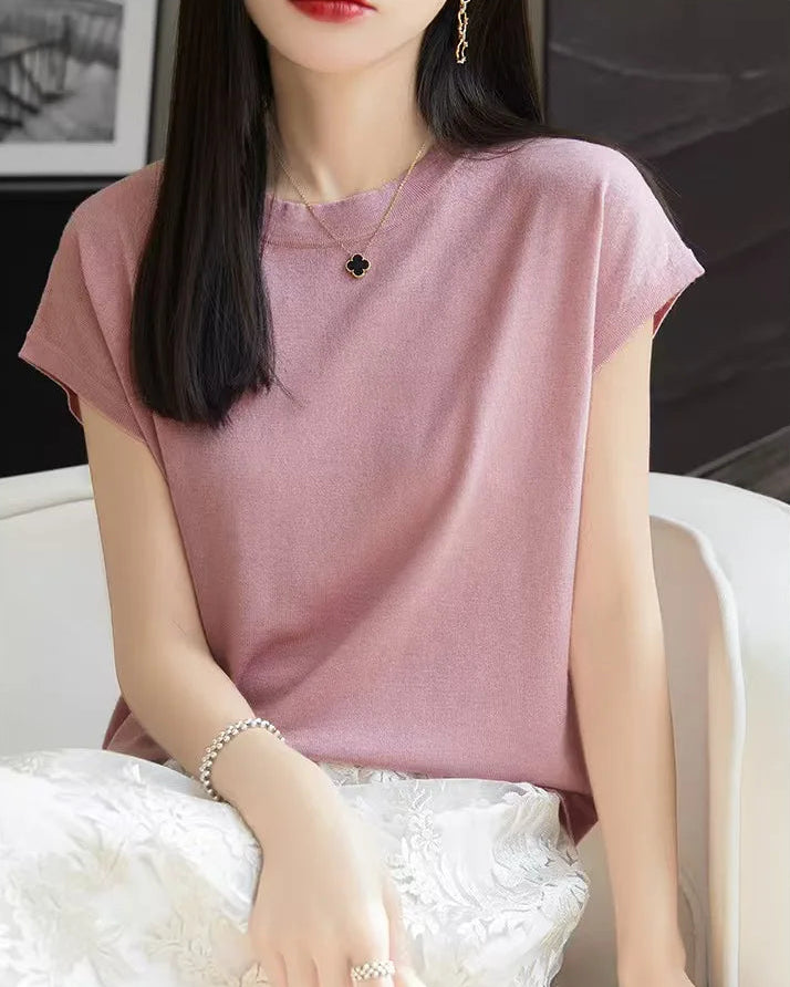 Solid-Color Sleeveless Knit Top
