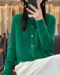 Pure Wool O-Neck Cardigan