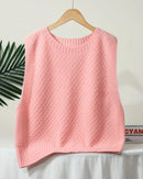 Merino wool jacquard sweater vest. Soft, breathable & anti-pilling — effortless layering for women in spring and autumn.