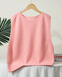 Merino wool jacquard sweater vest. Soft, breathable & anti-pilling — effortless layering for women in spring and autumn.