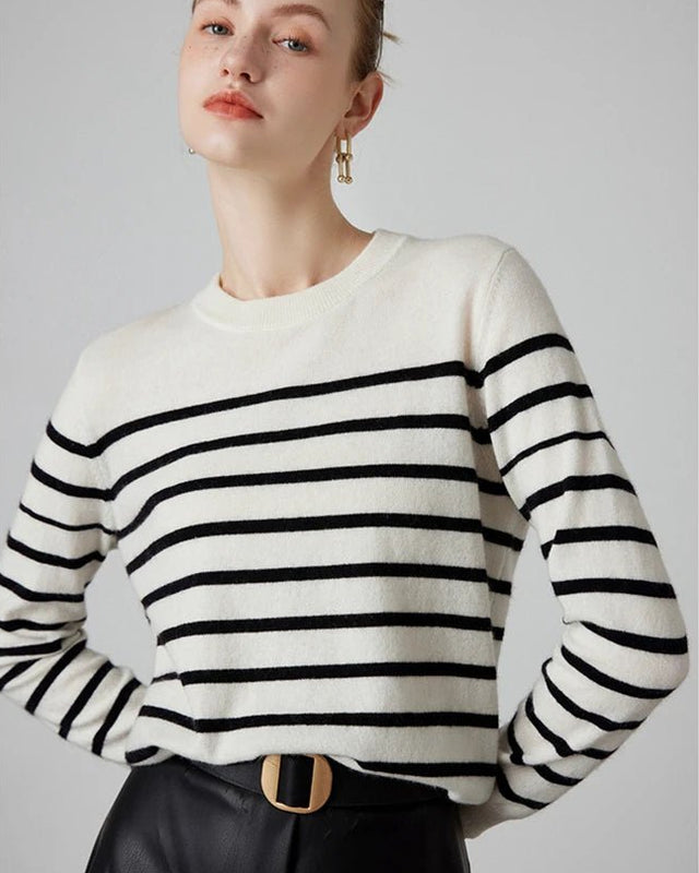 Striped Wool Pullover Sweater