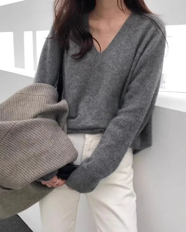 Cashmere Loose V-Neck Sweater