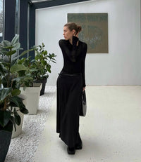 Slim See-Through Pullover Top