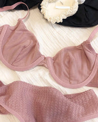 Sexy Ultra-Thin Breathable French Push-Up Bra Set