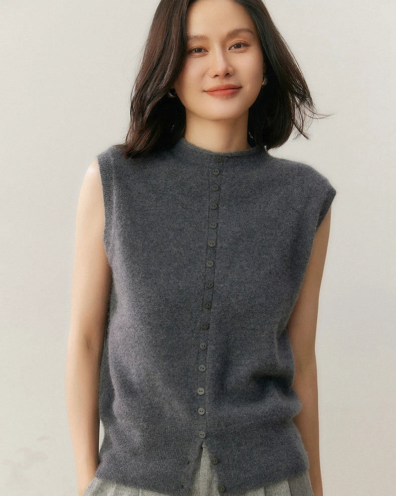 Cashmere Pullover Knitted Sleeveless Sweater Vest