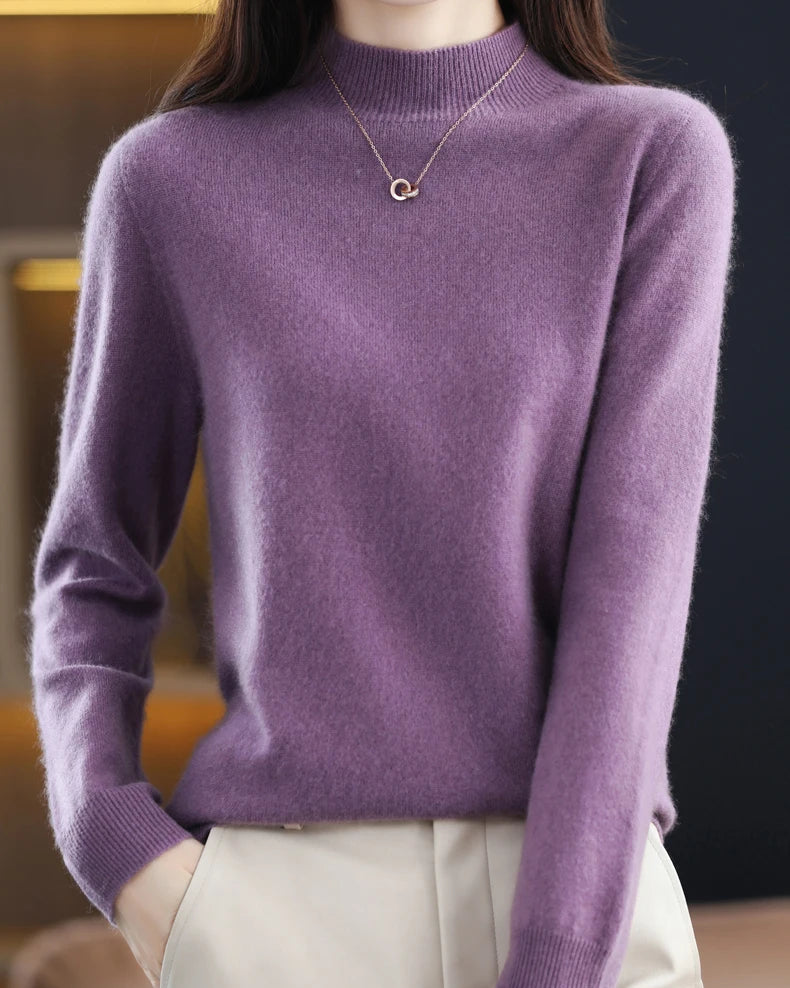 Merino Wool Mock Neck Sweater
