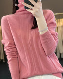 Merino Wool Turtleneck Jacquard Sweater