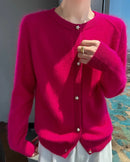 Soft Mink Cashmere O-Neck Cardigan
