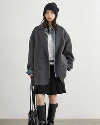 Wool-Blend Double-Breasted Midi Overcoat