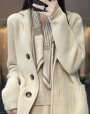 Pure Wool Stand Collar Cardigan