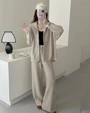 Merino Wool Hooded Knit Set