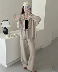 Merino Wool Hooded Knit Set
