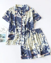Floral Print Short-Sleeve Pajama Set