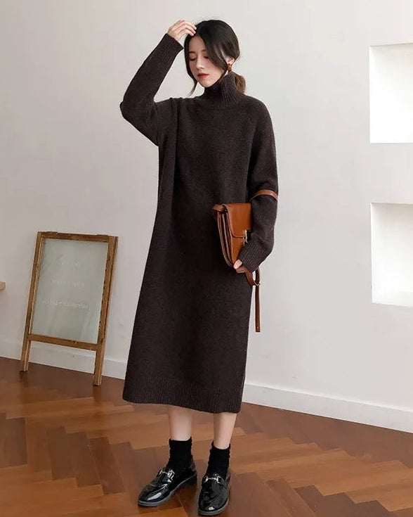 Cashmere Knit Sweater Dress