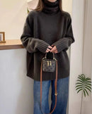 Refined Raglan Turtleneck Knit Sweater