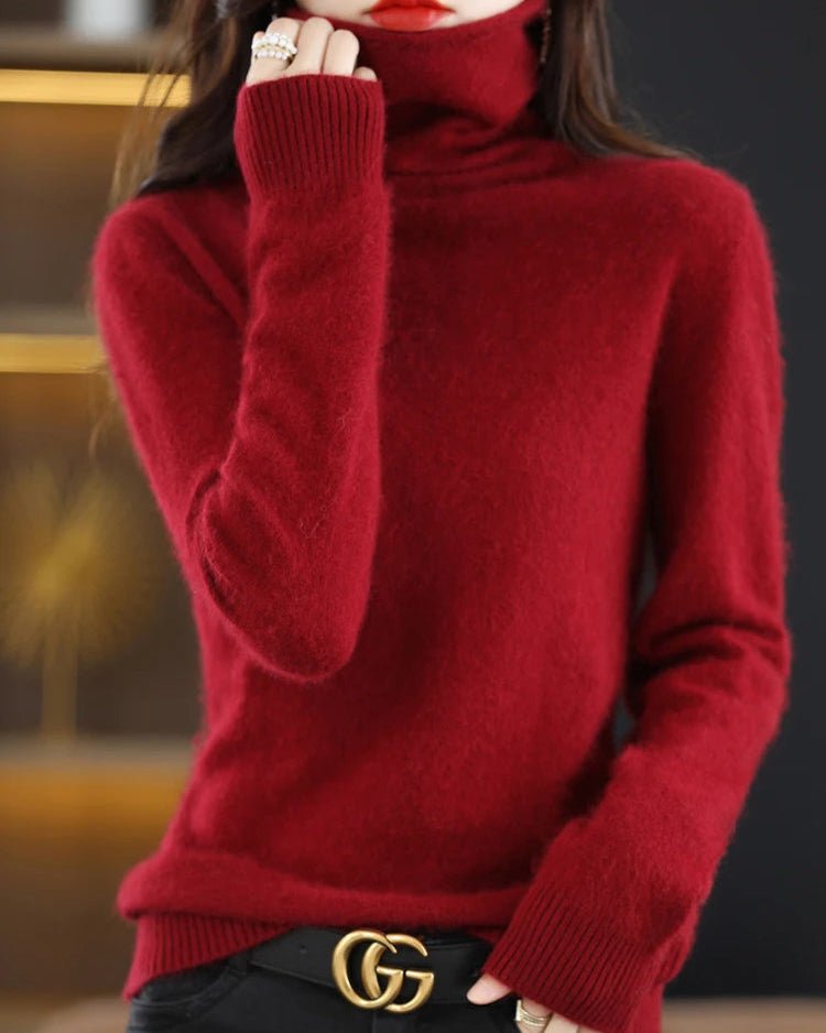 Pure Mink Cashmere Turtleneck Sweater