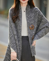 Merino Wool Solid Knit Shawl Scarf