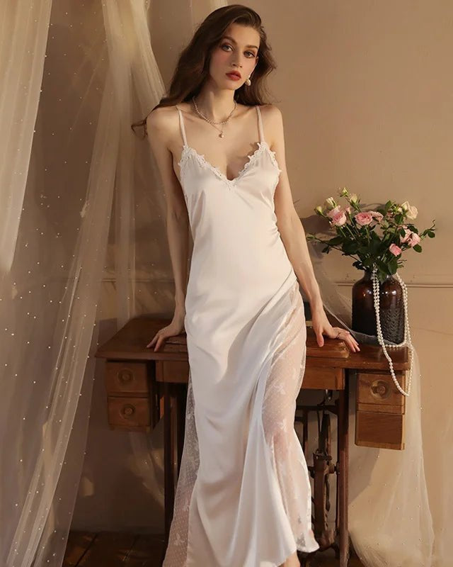 V-neck Backless Maxi Sleep Dress