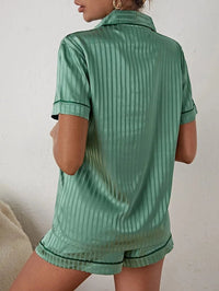 Satin Shorts Pajamas Two Piece Set