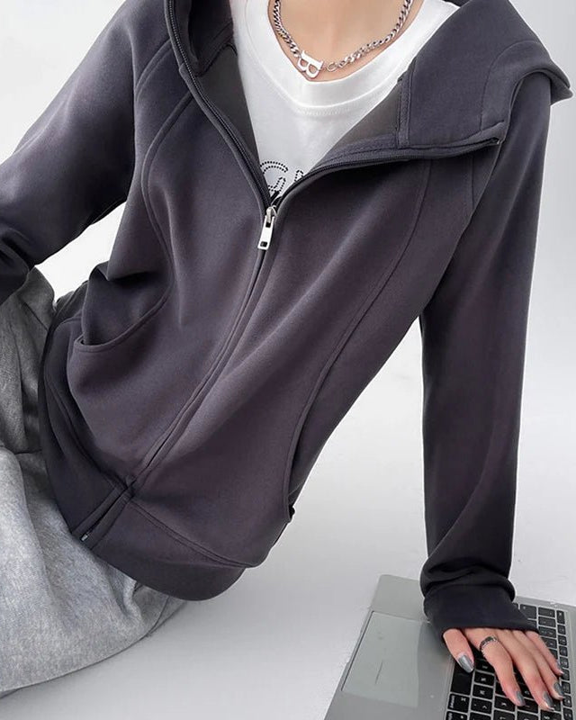 Slim Fit Zipper Up Hoodies