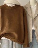 Soft Waxy Round Neck Cashmere Sweater