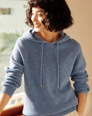 Cashmere Knitted Long-Sleeved Hooded Pullover