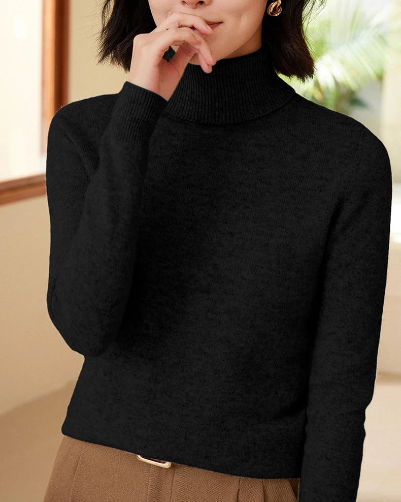 Classic Wool Turtleneck Pullover Sweater