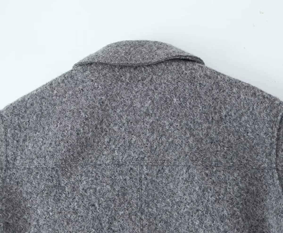 Vintage Gray Cropped Short Coat