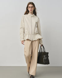 Cotton Modal Zip Collar Jacket