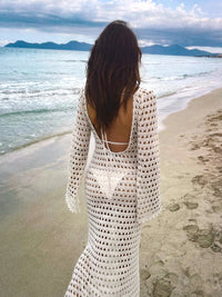 Mesh Backless Beach Maxi Dress Swimsuit Cover Up