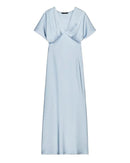 Summer Satin Pleated Midi Dress