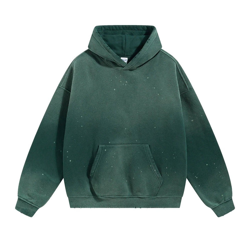 Oversized Warm Paint Distressed Hoodies