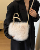 Soft Faux Fur Bucket Tote