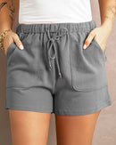 High-Waist Drawstring Casual Shorts