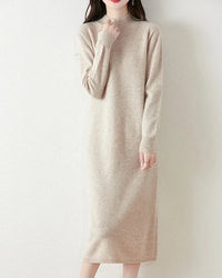 Merino Wool Mock Neck Knit Dress