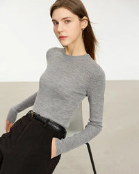 Simple Slim-Fit Wool Crewneck Sweater