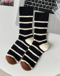 Striped Retro Loose Crew Socks