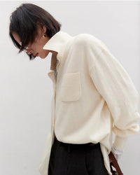 Loose-Fit Mid-Length Knitted Cardigan